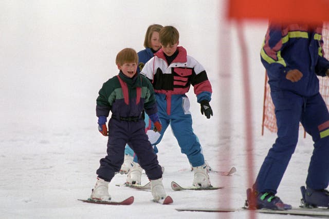 Harry ski-ing as a youngster