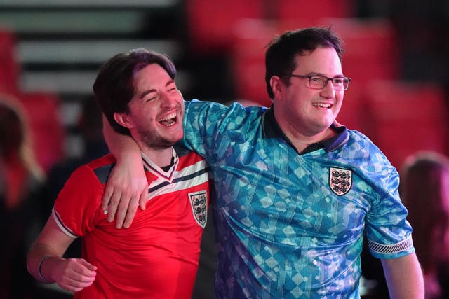 Fans watch Wales v England 