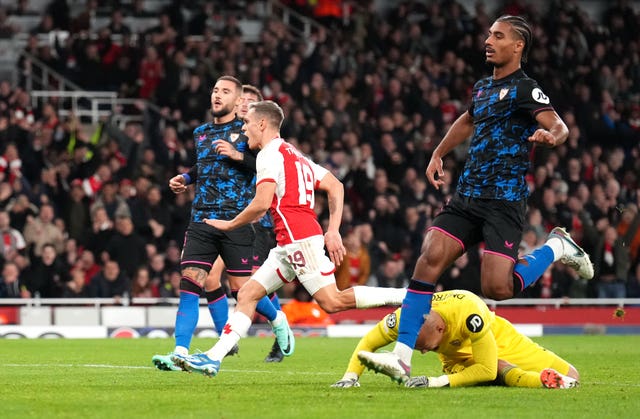 Trossard finished off a flowing Arsenal attack to score his fifth goal of the season