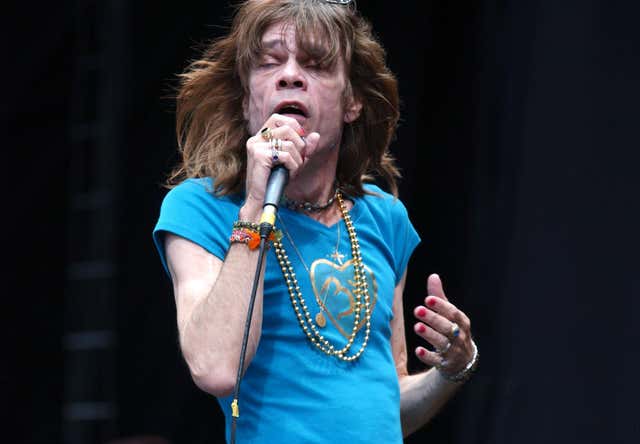 David Johansen performing with the reformed New York Dolls in 2004