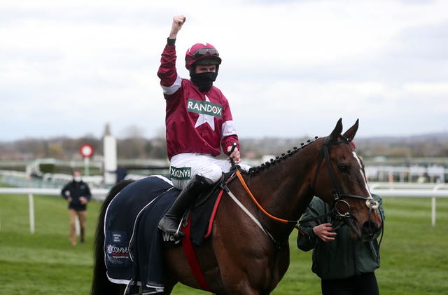 Abacadabras after winning the Aintree Hurdle 