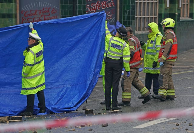 Emergency services at the scene of the crash