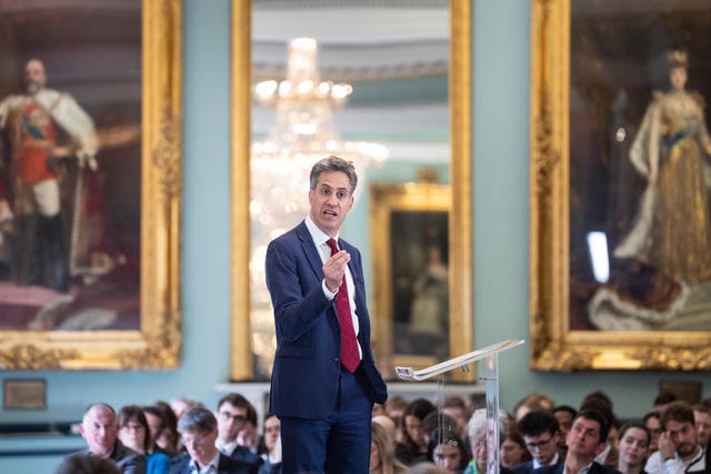 Secretary of State for Energy Security and Net Zero Ed Miliband making a speech
