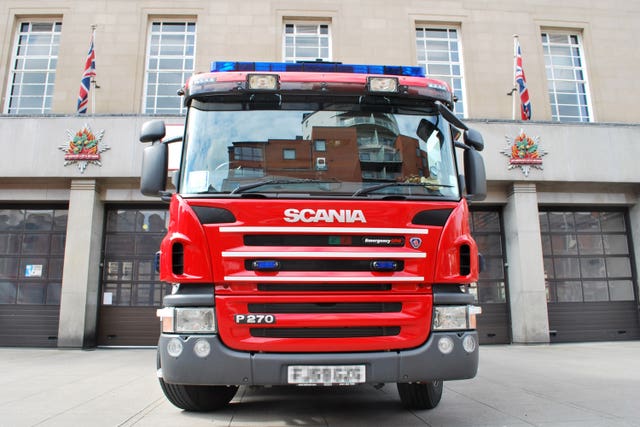 A fire engine parked outside Nottingham Central Fire Station (Lewis Stickley/PA)