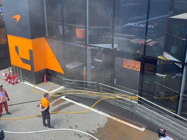 McLaren CEO Zak Brown outside McLaren’s hospitality suite