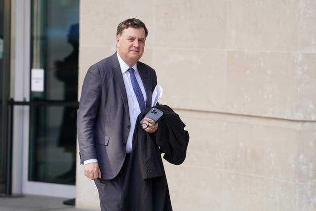 Mel Stride outside at BBC Broadcasting House in London, after appearing on the BBC One current affairs programme, Sunday with Laura Kuenssberg