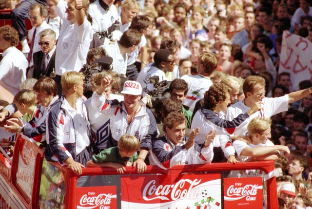 England received an enthusiastic welcome on their return from Italia 90