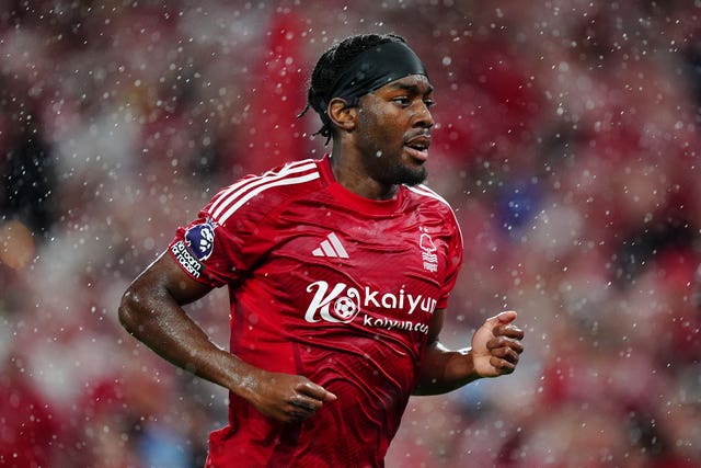 Nottingham Forest’s Anthony Elanga during a Premier League match against Brentford