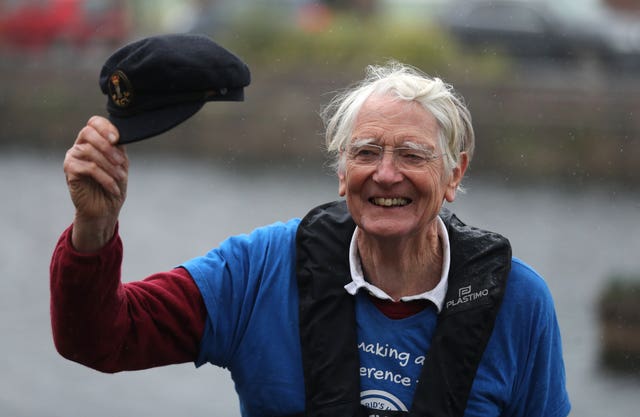 Michael Stanley, celebrates at Chichester Basin (Andrew Matthews/PA)