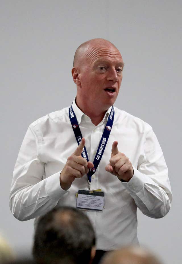 Matt Wrack speaks at a conference