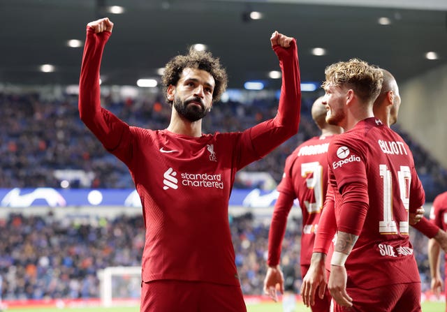 Salah scored the tournament's fastest-ever hat-trick in Liverpool 7-1 win at Rangers 