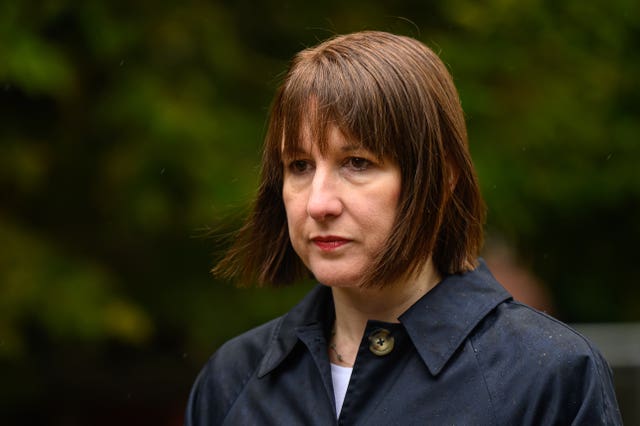 Chancellor of the Exchequer Rachel Reeves speaks to the media at the Stanford Training Area near Thetford, after meeting with British and Ukrainian troops training there