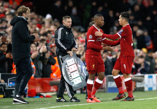 Daniel Sturridge comes off the bench for Liverpool to replace Roberto Firmino (Martin Rickett/EMPICS Sport)