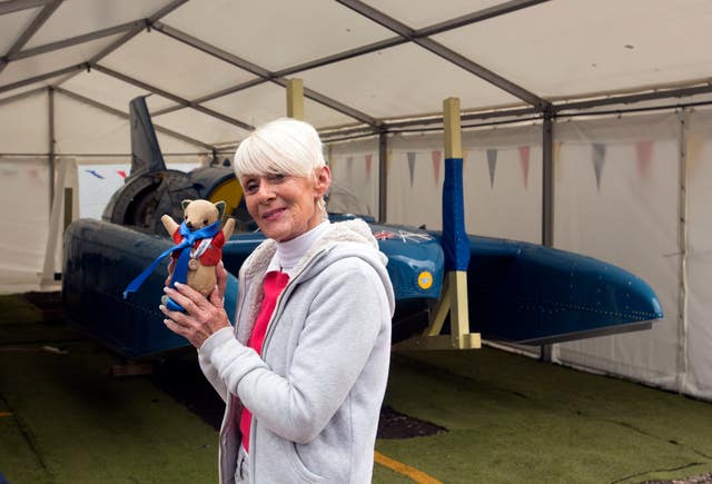 Gina Campbell with the restored Bluebird