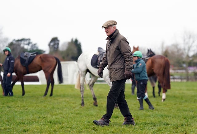 Willie Mullins on the gallops ahead of the Cheltenham Festival 