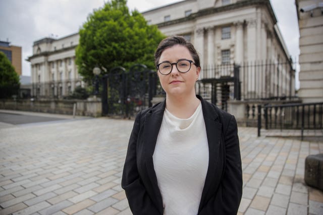 Sinead Marmion, asylum and immigration solicitor at Phoenix Law, outside Belfast High Court