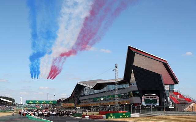 Red Arrows over Silverstone