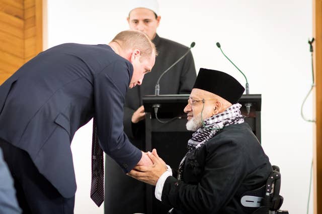 The Duke of Cambridge meets Farid Ahmad, who lost his wife in the Christchurch mosques terrorist attack 