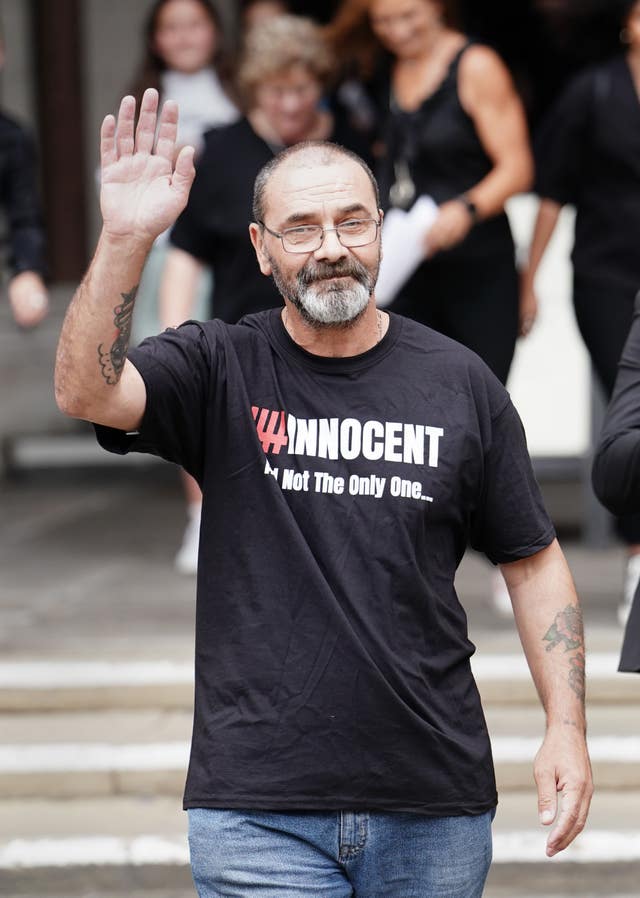Mr Malkinson outside the Royal Courts of Justice after being cleared by the Court of Appeal in 2023 