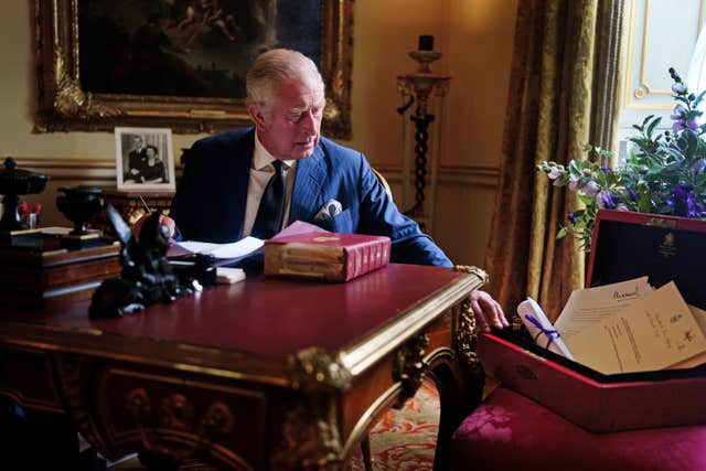 King Charles III with Red Box