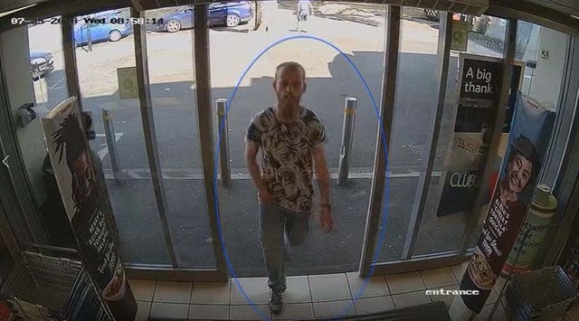 Stephen Nicholson seen on CCTV 