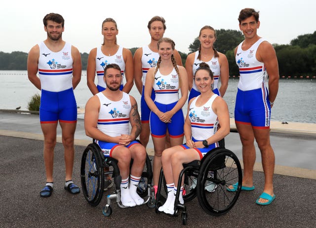 ParalympicsGB's rowing squad for Tokyo comprises Oliver Stanhope, Giedre Rakauskaite, Laurence Whiteley, Ellen Buttrick, James Fox (back row, left to right), Ben Pritchard, Erin Wysocki-Jones and Lauren Rowles (front row, left to right)