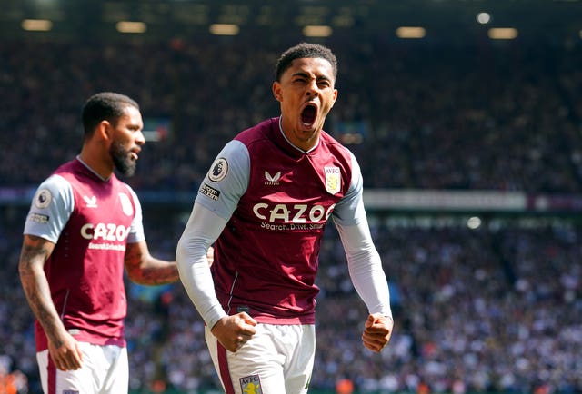 Jacob Ramsey celebrates his goal against Tottenham