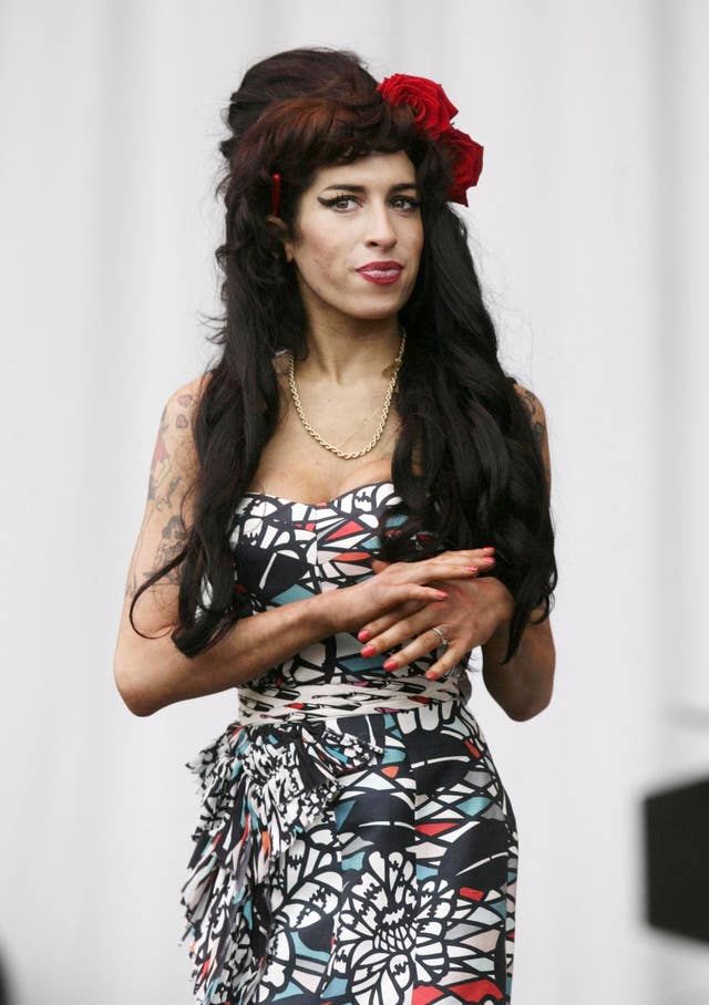 Amy Winehouse performs on the second day of the V Festival at Hylands Park, Chelmsford, Essex