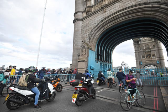 Traffic and pedestrians waited for over an hour