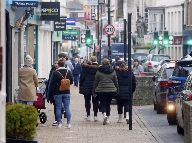 Shoppers returned to the High Street in Newport, Isle of Wight, which is entering Tier 1 (Steve Parsons/PA)