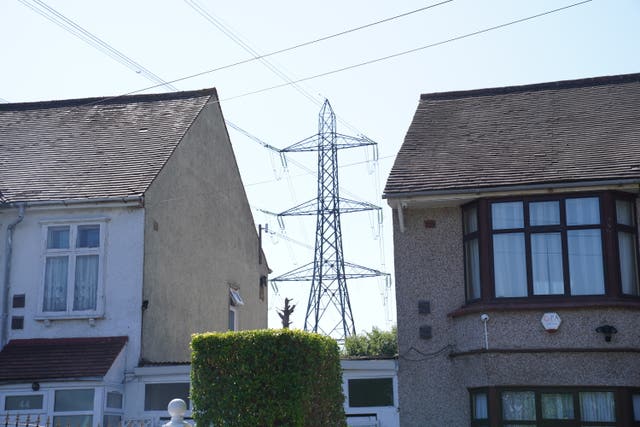 Electricity pylons in East London