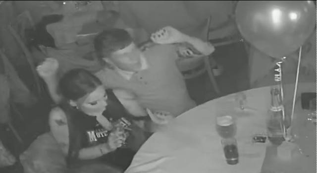 Screengrab taken from CCTV footage of Alice Wood and Ryan Watson together at a party