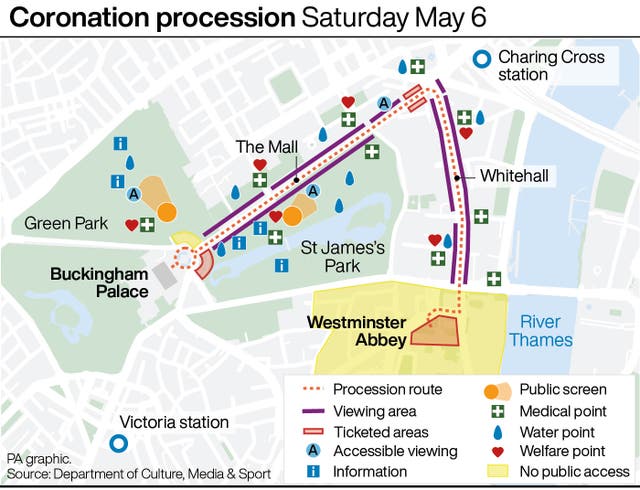 Coronation procession Saturday May 6