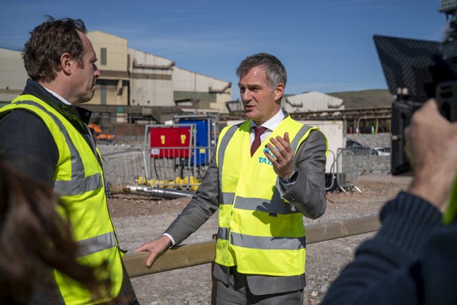 Peter Kyle during his visit to Tata Steel’s Port Talbot plant