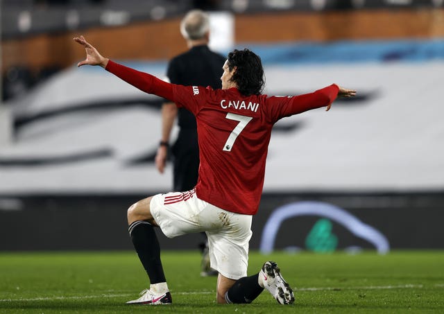 Edinson Cavani celebrates scoring a goal