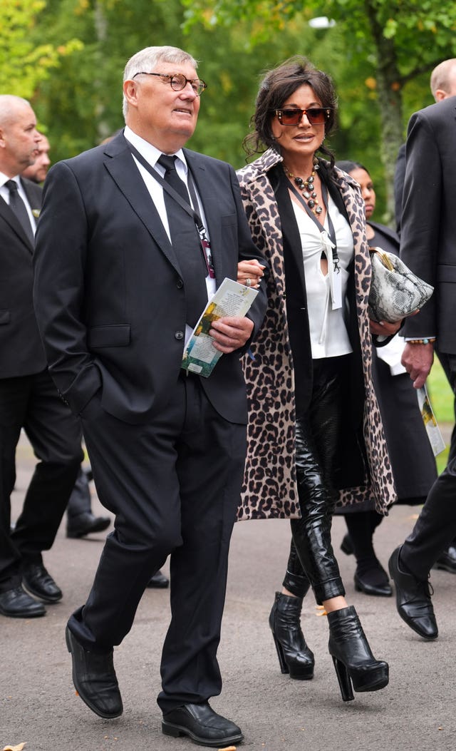 The funeral procession for Sven-Goran Eriksson, including his former partner Nancy Dell’Olio, right