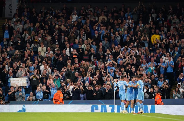 A crowd of 38,062 watched City's 6-3 victory over Leipzig
