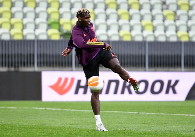 Paul Pogba during a training session 