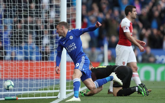 Jamie Vardy scored twice as Leicester beat Arsenal 3-0 last weekend.