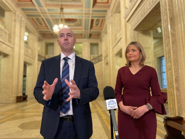 Ulster Unionist MLA Jon Burrows, alongside MLA Diana Armstrong, who will become the party's deputy leader