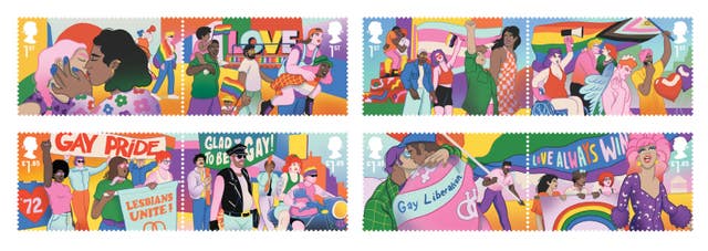 Royal Mail mengeluarkan perangko baru untuk menandai peringatan 50 tahun reli Pride pertama