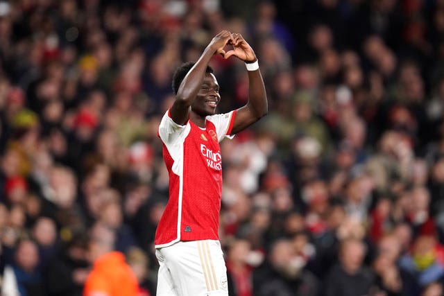Bukayo Saka scored the second Arsenal goal to make sure of the win