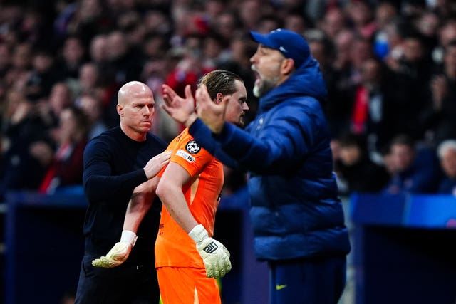 Antonin Kinsky walks past Igor Tudor after being substituted 