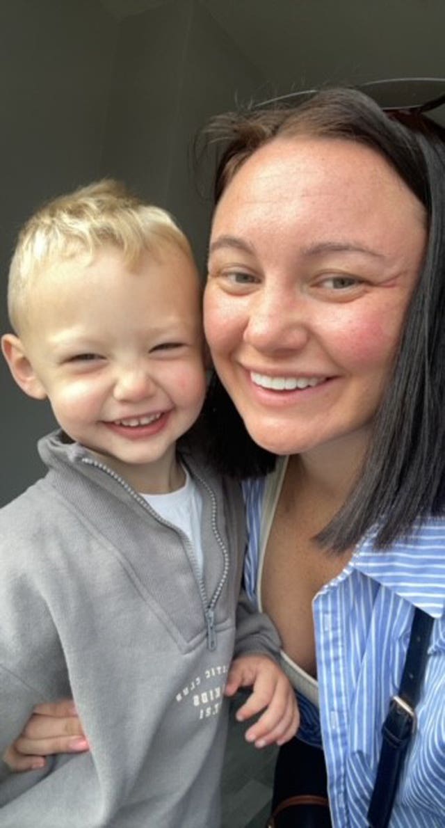 Albie Speakman and his mother Leah Bridge