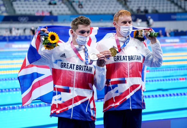 Tom Dean, right, and Duncan Scott had a historic one-two finish in the men's 200m freestyle on Tuesday (Adam Davy/PA)