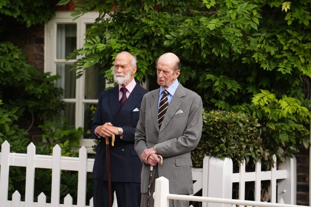 Prince Michael of Kent with his brother the Duke of Kent