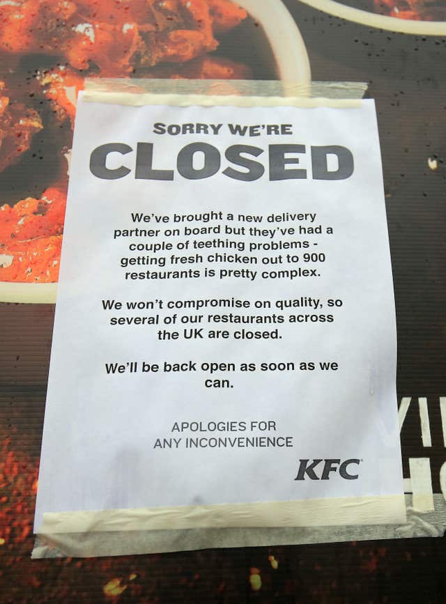 KFC chicken shortage