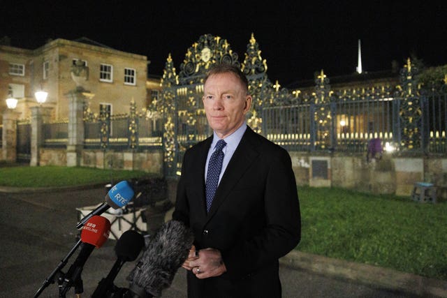Sir Chris Bryant speaks to the media outside Hillsborough Castle 