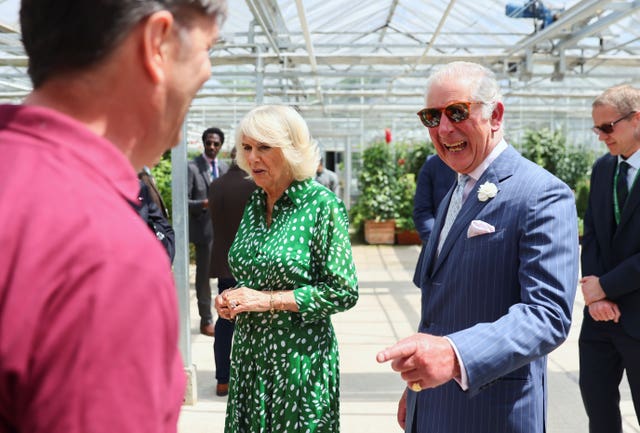 The Prince of Wales and Duchess of Cornwall during their visit to Hyde Park