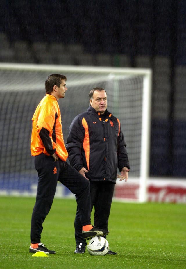 Cocu worked with Dick Advocaat (right) as he moved into coaching